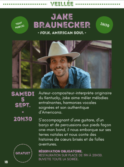 Concert à la ferme «Jake Braunecker»
