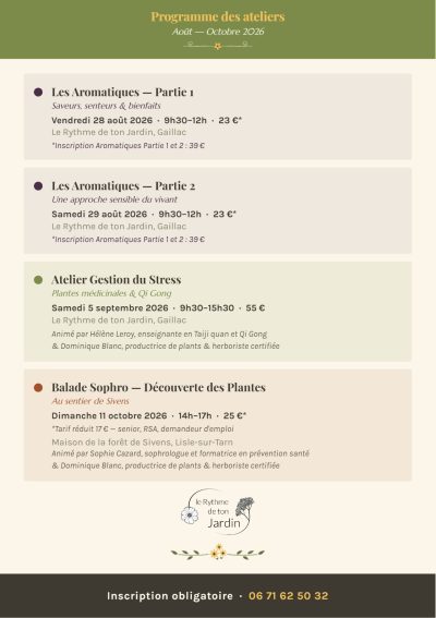 Ateliers autour du vivant – Plantes, bien-être et nature
