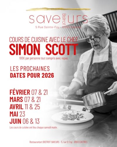 Cours de cuisine avec le Chef Simon Scott